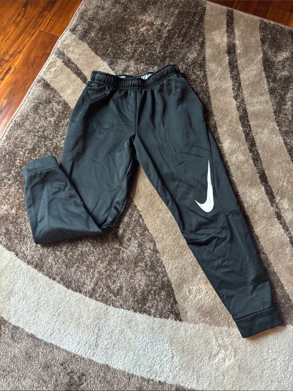 Nike Black Jogger Pants with White Swoosh